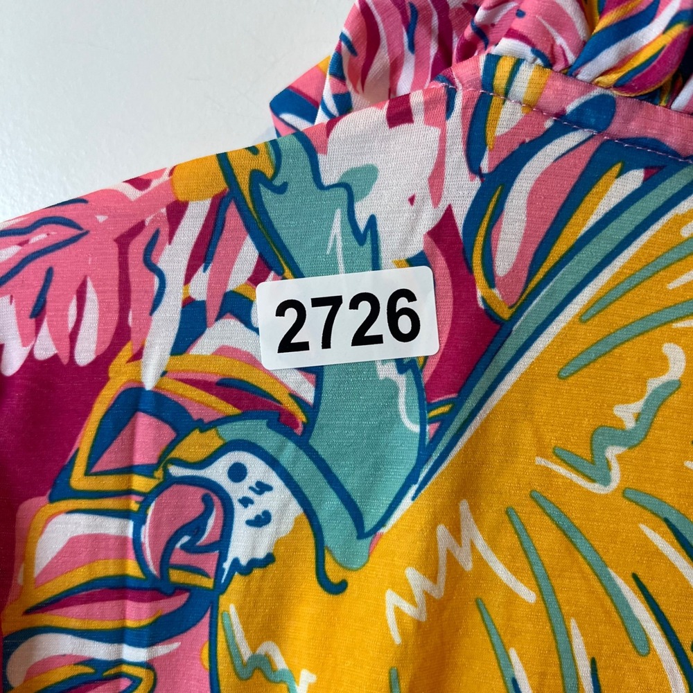 Simply Southern Womens Dress Tropical Parrot Palm Leaf Multicolor Size S NWT - Picture 6 of 6